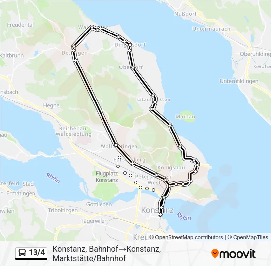 13/4 Bus Line Map