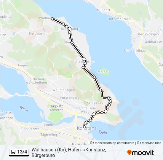 13/4 Bus Line Map