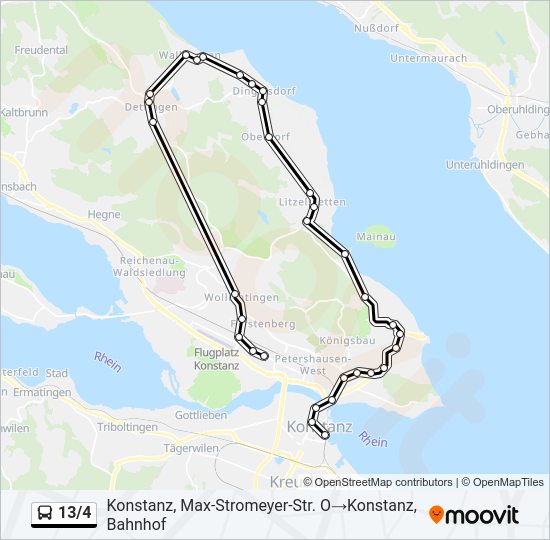 13/4 Bus Line Map
