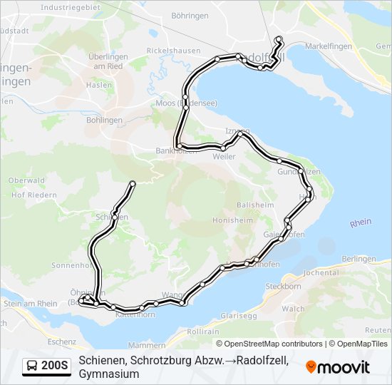 200S Bus Line Map
