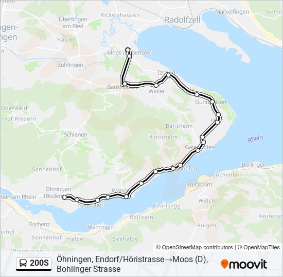 200S Bus Line Map