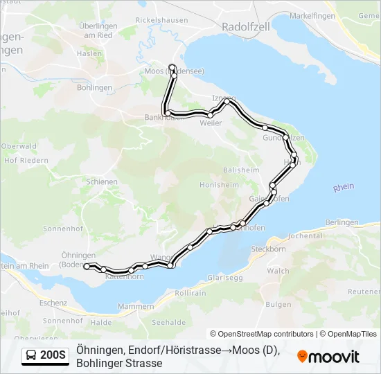 200S Bus Line Map