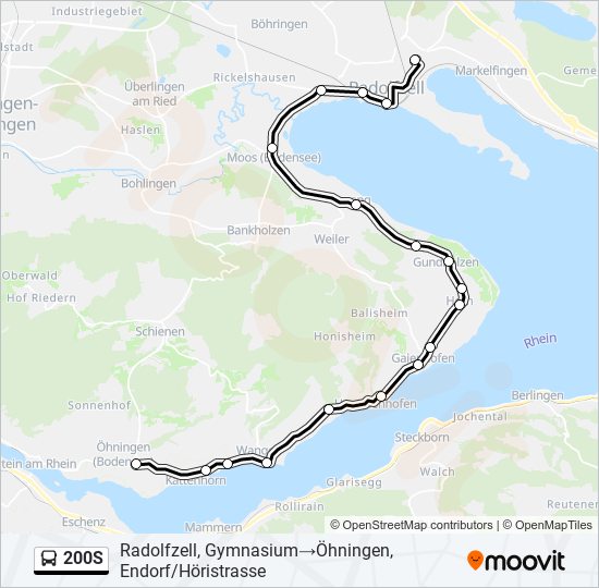 200S Bus Line Map