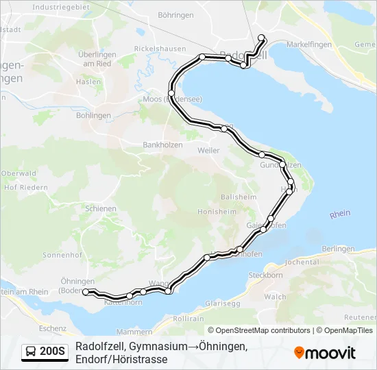 200S Bus Line Map