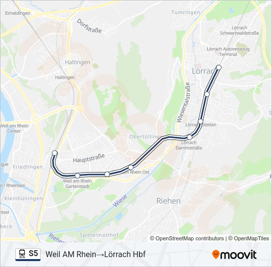 S5 Train Line Map