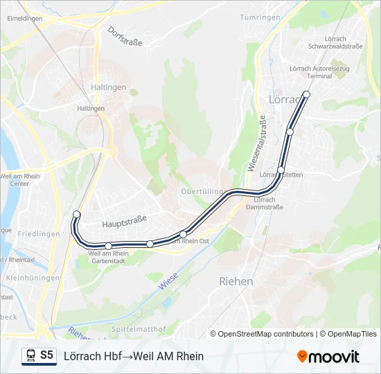 S5 Train Line Map