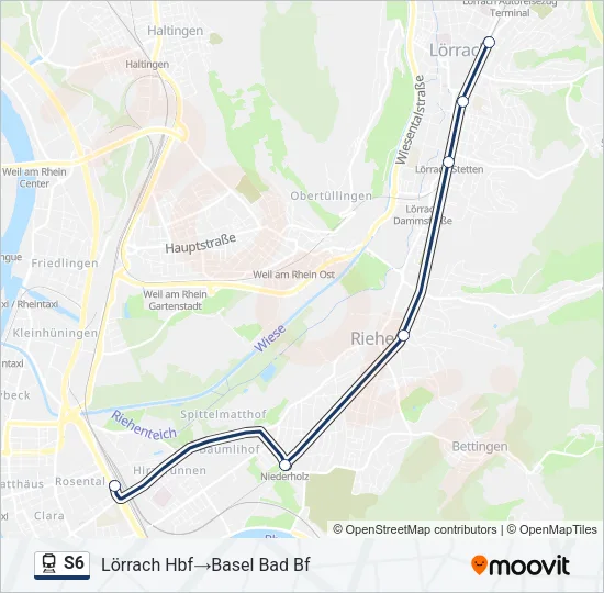 S6 Train Line Map