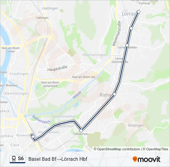 S6 Train Line Map