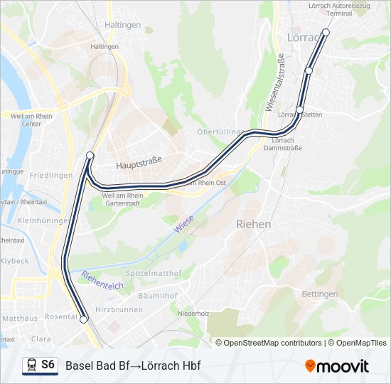 S6 Train Line Map