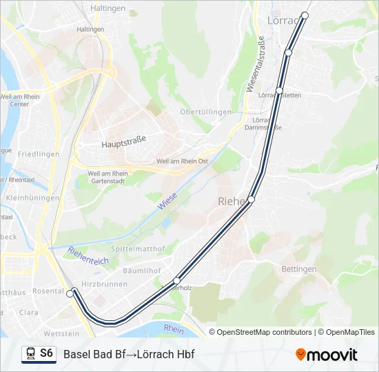 S6 Train Line Map
