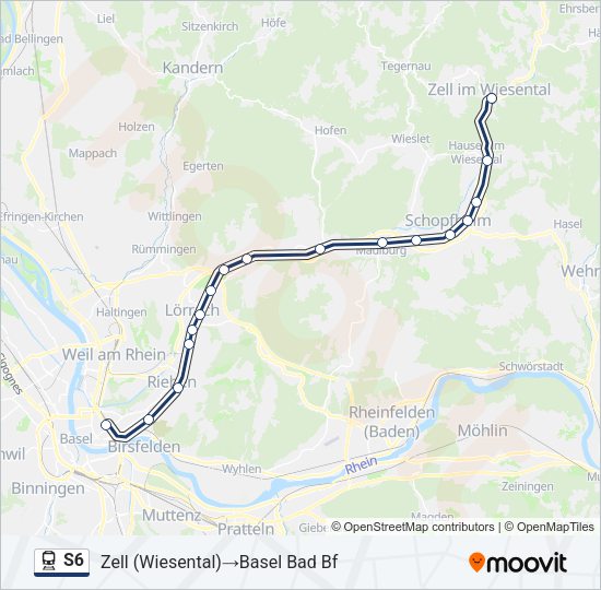 S6 Train Line Map
