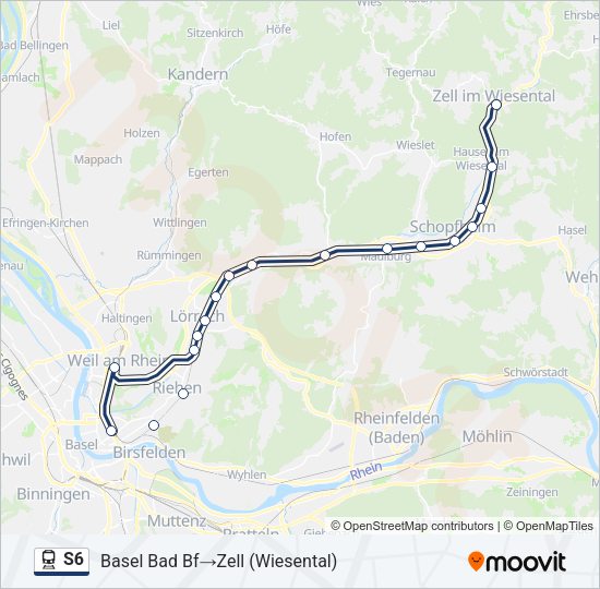 S6 Train Line Map