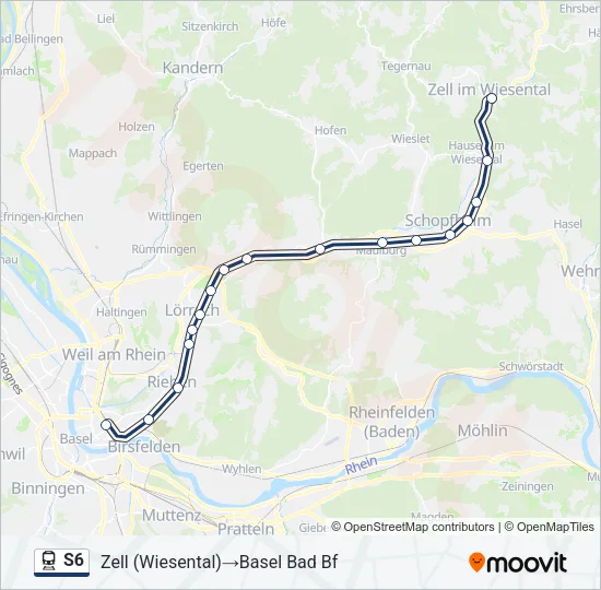 S6 Train Line Map