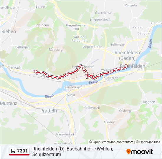 7301 Bus Line Map