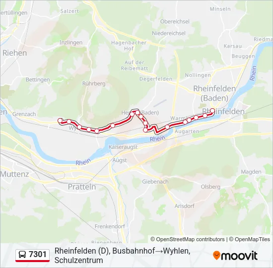 7301 Bus Line Map