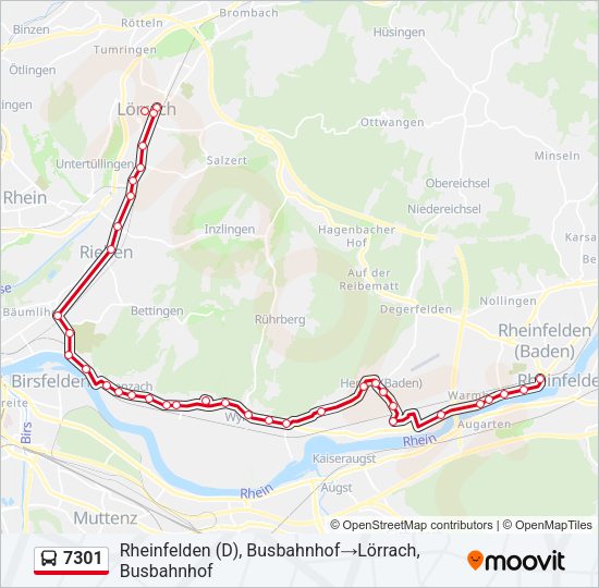 7301 Bus Line Map