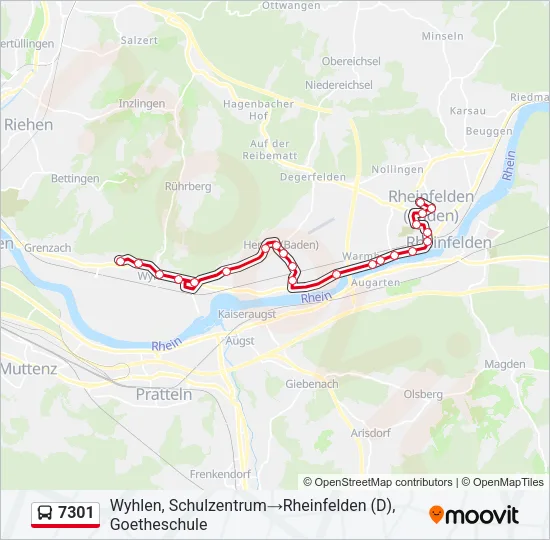 7301 Bus Line Map