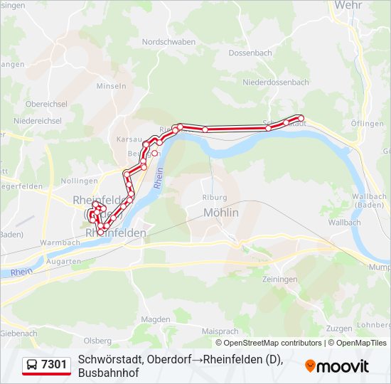7301 Bus Line Map