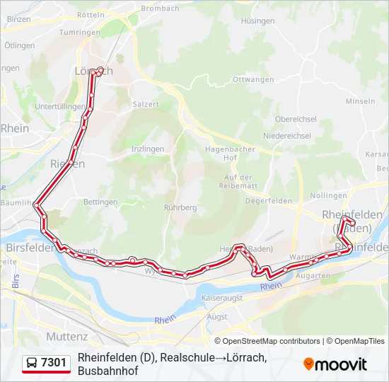 7301 Bus Line Map