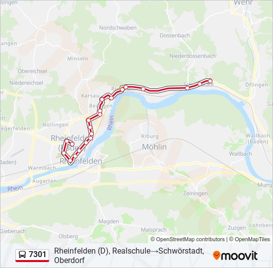 7301 Bus Line Map