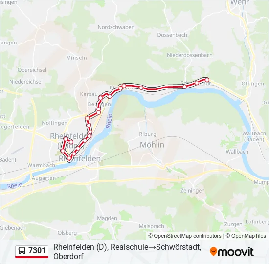 7301 Bus Line Map