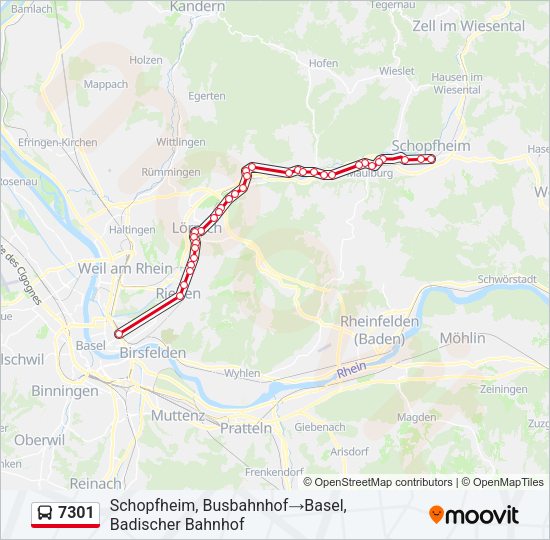 7301 Bus Line Map