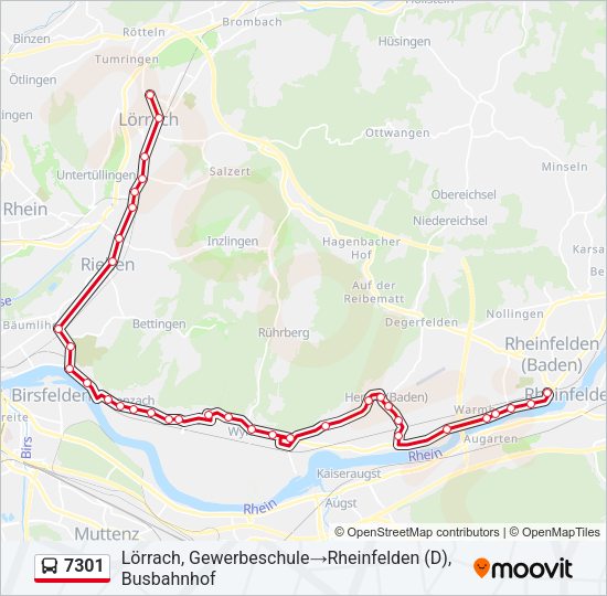 7301 Bus Line Map