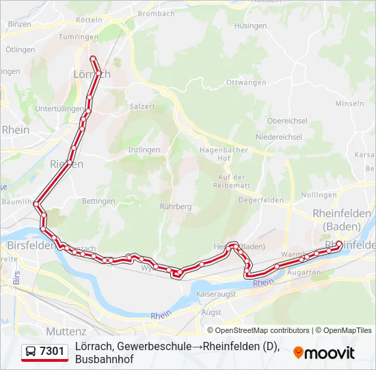 7301 Bus Line Map