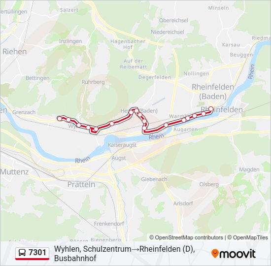 7301 Bus Line Map