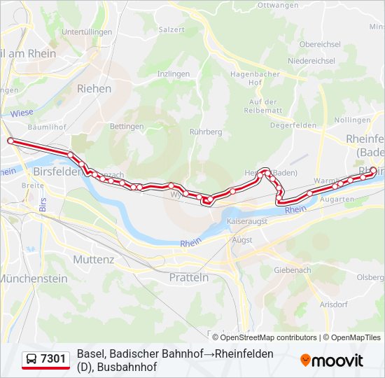 7301 Bus Line Map