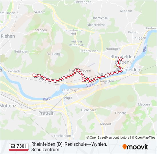 7301 Bus Line Map