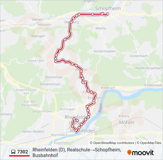 7302 Bus Line Map