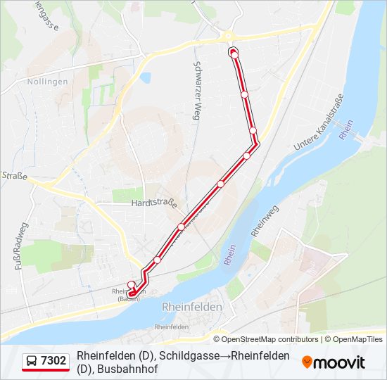 7302 Bus Line Map