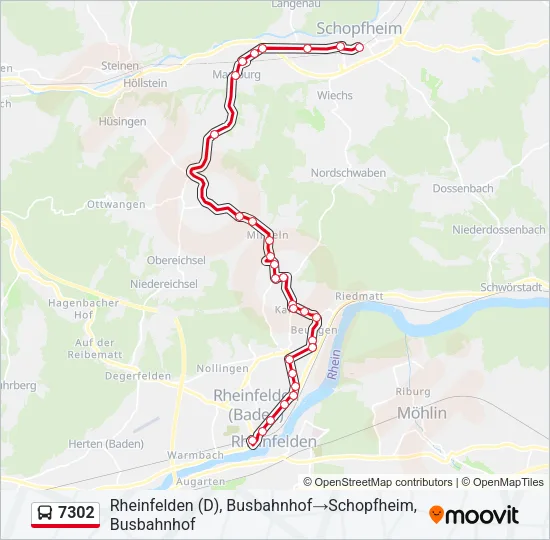 7302 Bus Line Map