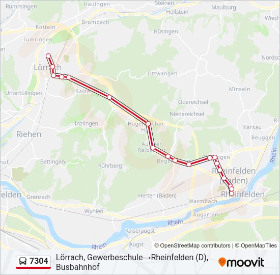 7304 Bus Line Map
