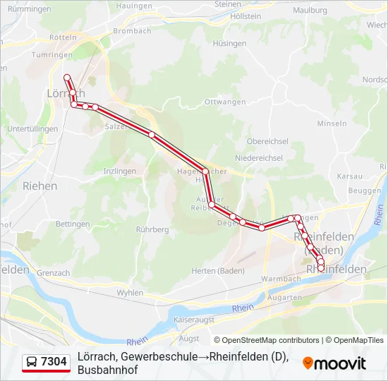7304 Bus Line Map