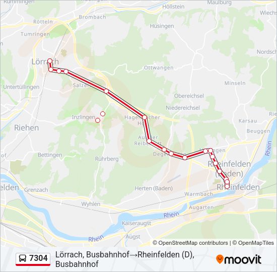 Buslinie 7304 Karte