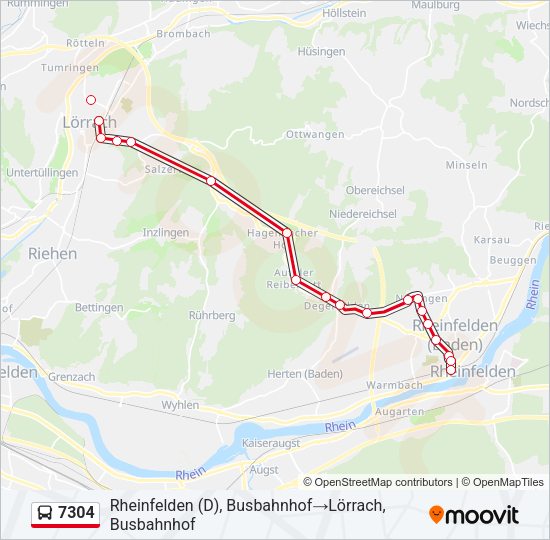 7304 Bus Line Map