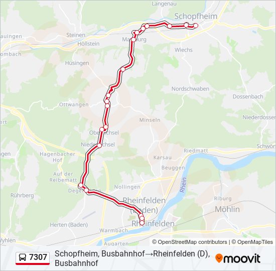7307 Bus Line Map