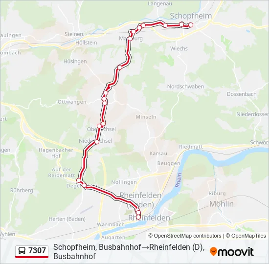 7307 Bus Line Map