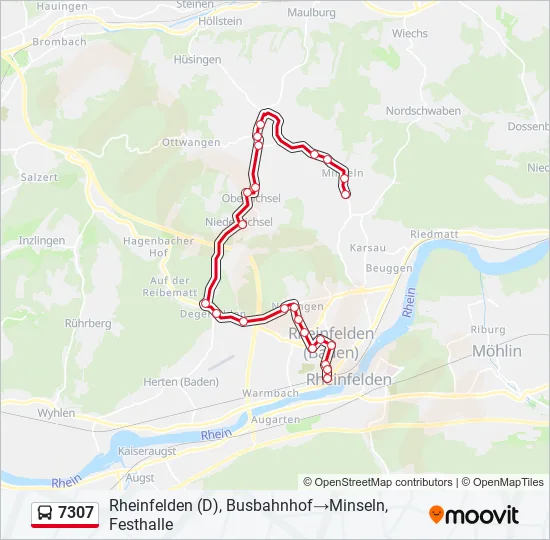 7307 Bus Line Map