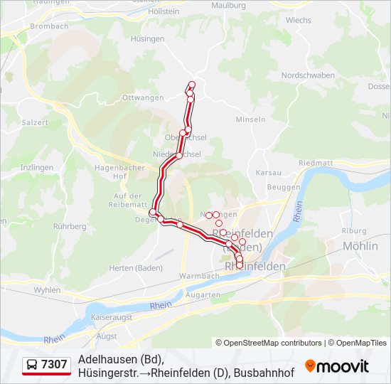 7307 Bus Line Map