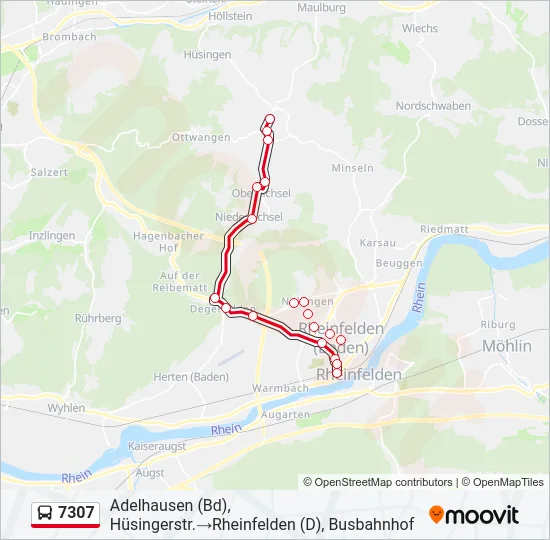 7307 Bus Line Map