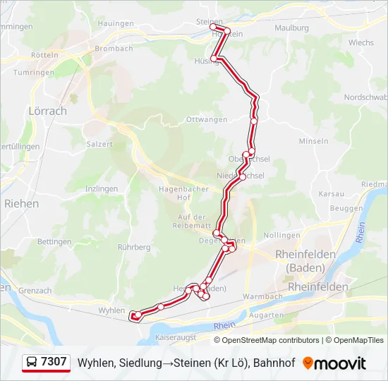 7307 Bus Line Map