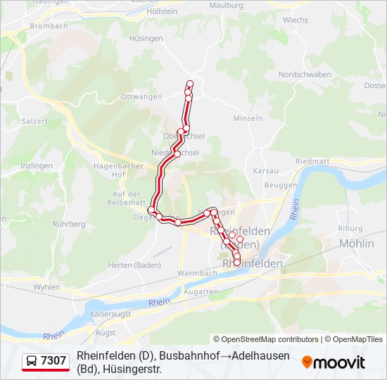 7307 Bus Line Map