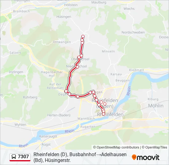 7307 Bus Line Map