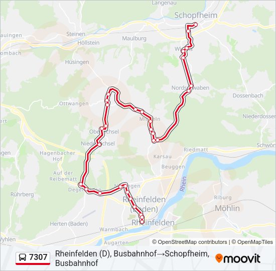 7307 Bus Line Map