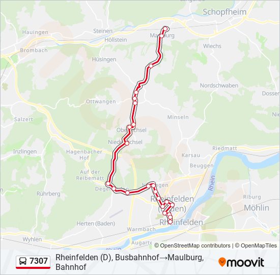 7307 Bus Line Map