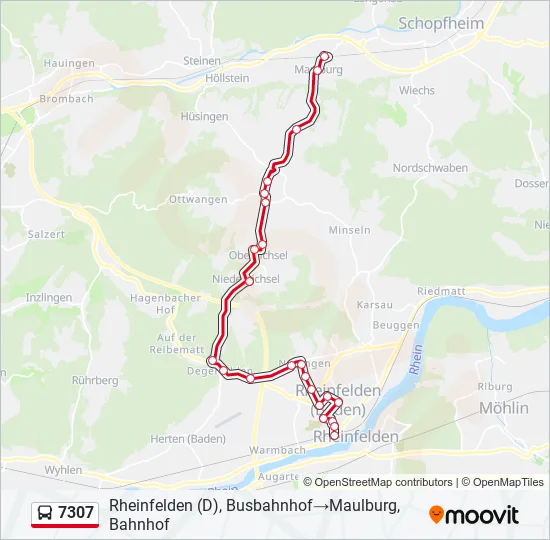 7307 Bus Line Map