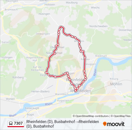 7307 Bus Line Map